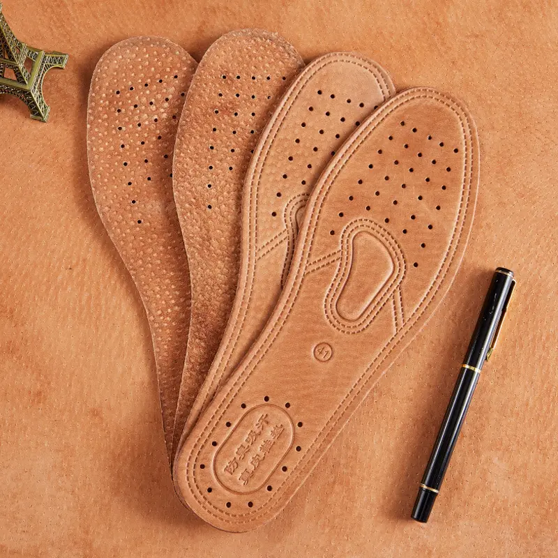 1 Pair Cowhide Insoles for Shoes Men Comfortable Deodorant Casual Leather Insole Feet Quality Genuine Leather Flats Shoe Sole