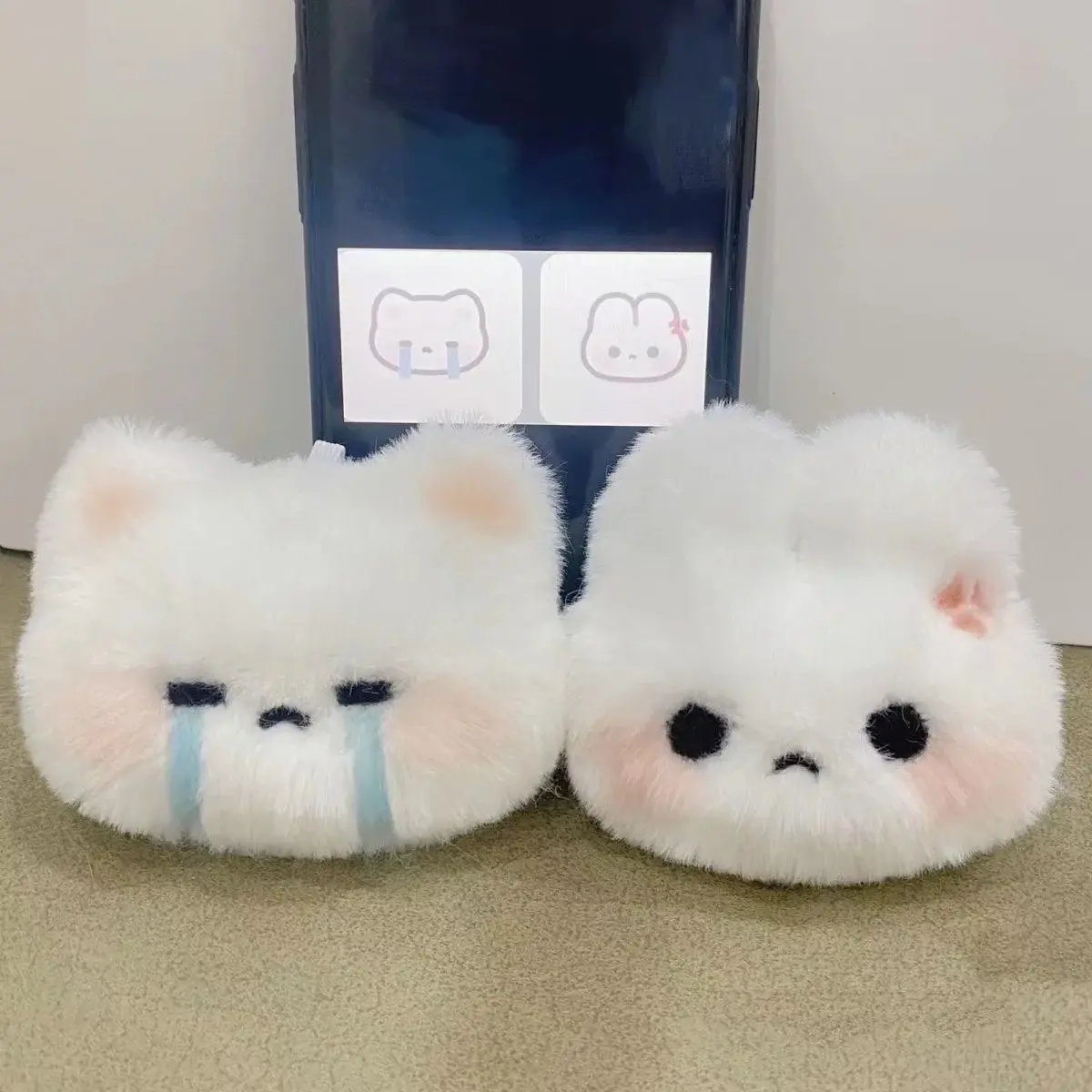 Fashion Cartoon Plush Rabbit Toy Key Chains Sweet Cute Bag Pendant Charms Car Keyring Accessories for Women Couples Kawaii Gift