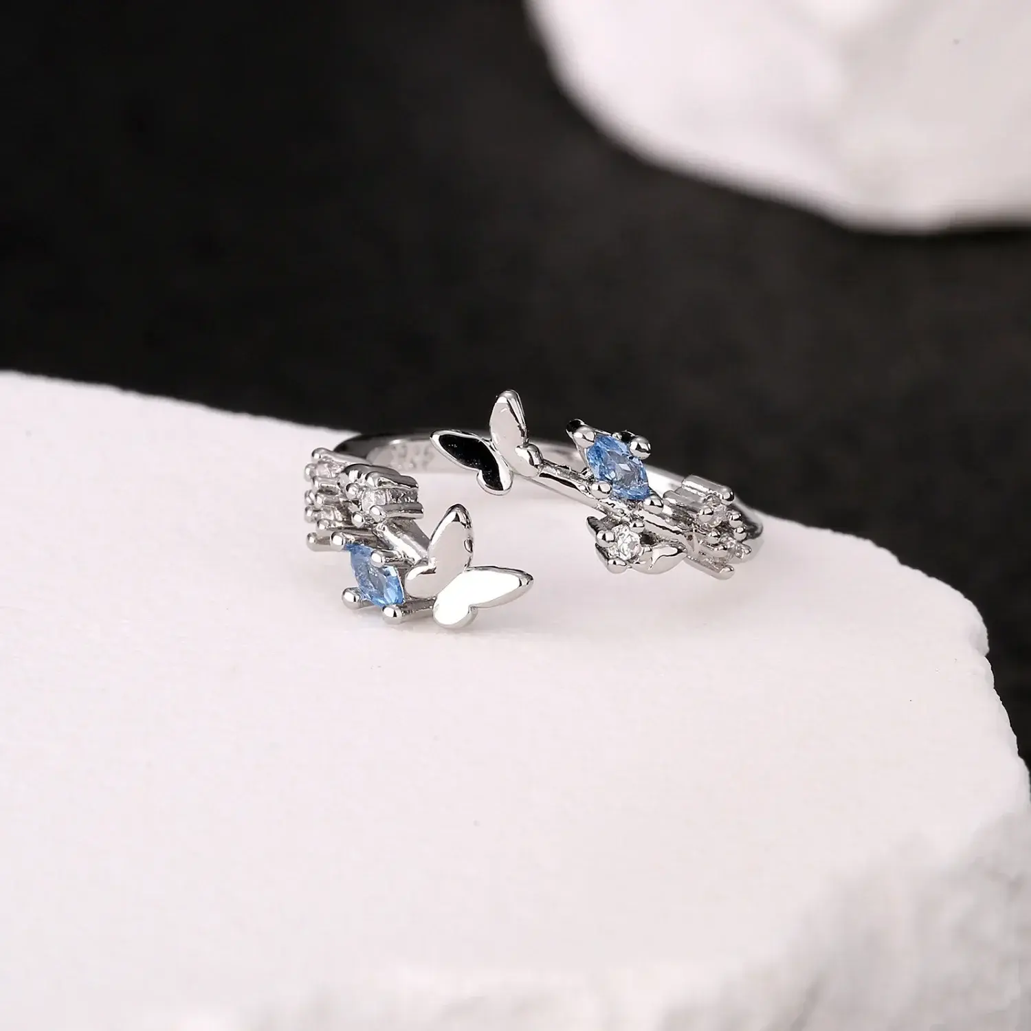 Dream Butterfly Fashion Women's Ring Light Luxury Fashion Open Ring Wedding Party Trendy Jewelry Gift Girlfriend