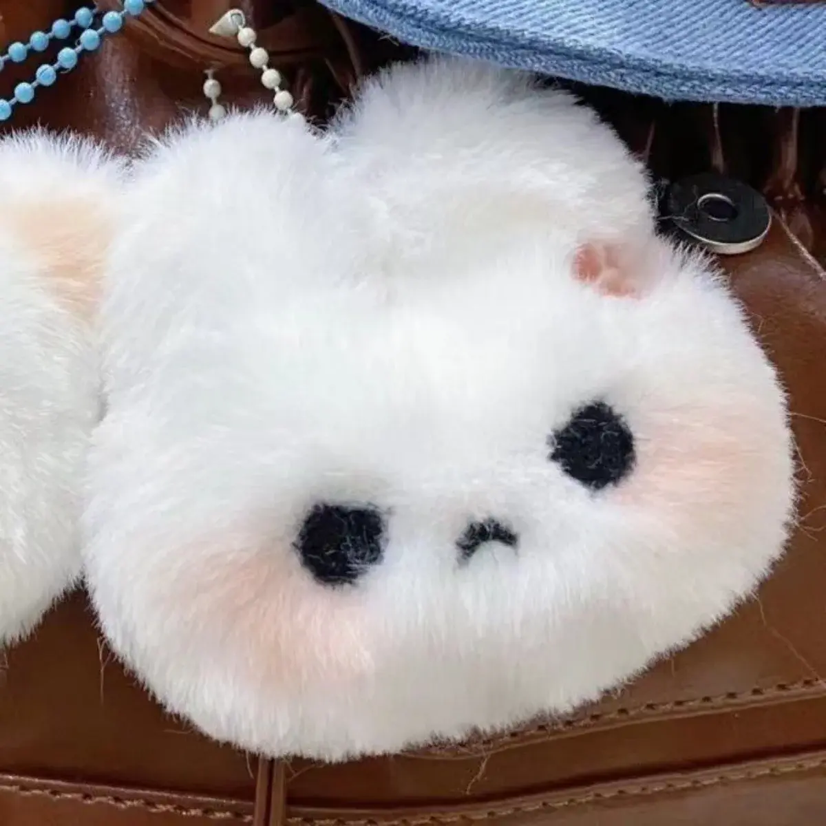 Fashion Cartoon Plush Rabbit Toy Key Chains Sweet Cute Bag Pendant Charms Car Keyring Accessories for Women Couples Kawaii Gift