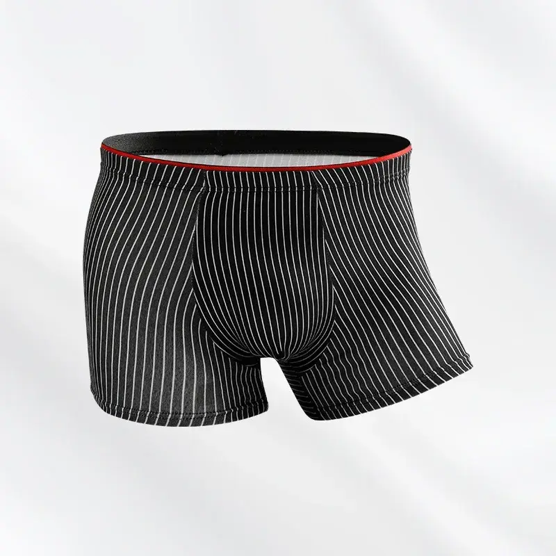 New Men's Underwear Men's Antibacterial Breathable Boxer Shorts Head Striped Sport Loose Men's Pants Boxer Shorts