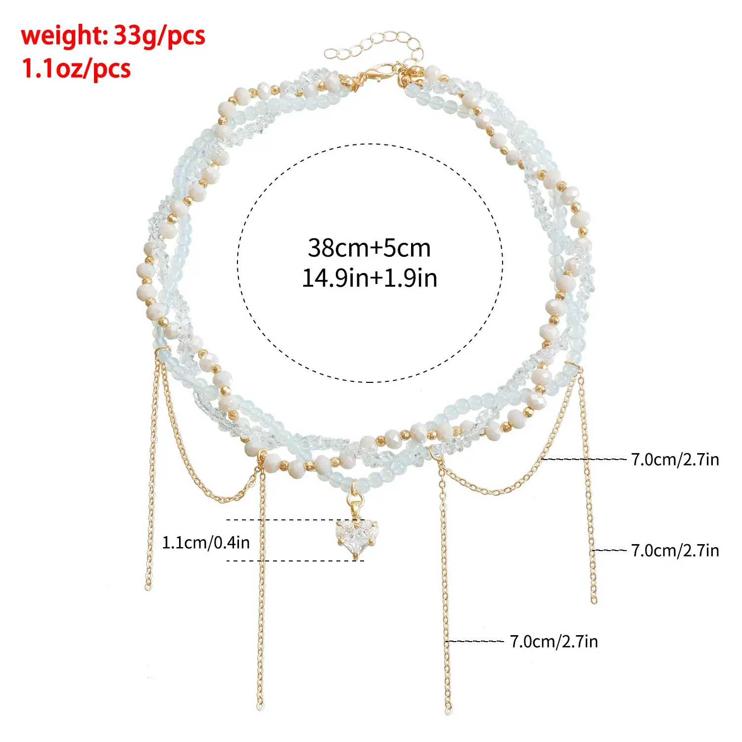 Ins Multi-layer Imitation Pearls Multilayer Tassels Necklace Cool Cross Star Crystal Tassels Chokers Necklace Chain Jewelry