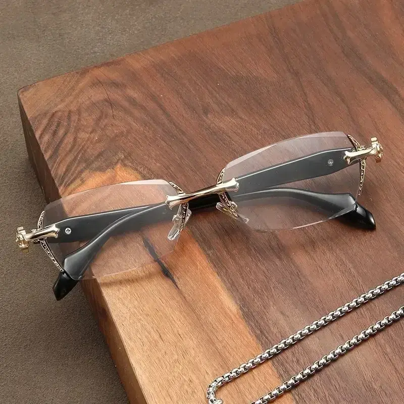 New Retro Frameless Ultra Light Women Men Reading Glasses Blocking Blue Light Computer Presbyopia Eyewear Eyeglasses +1.0..+4.0