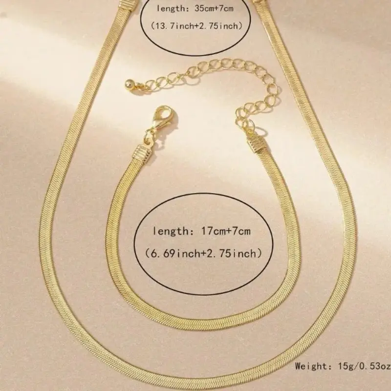 New Fashion Stainless Steel Snake Bone Chain Necklace Hip Hop Chic Women Simple Style Necklace Bracelet Sets Jewelry Sets 팔찌