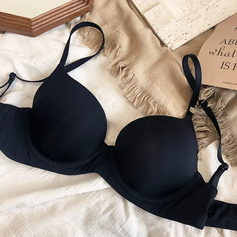 Integrated Seamless Underwear for Women Plus Size Bra Sexy Deep V Push Up Brassiere Solid Wireless Comfortable Cup Lingerie