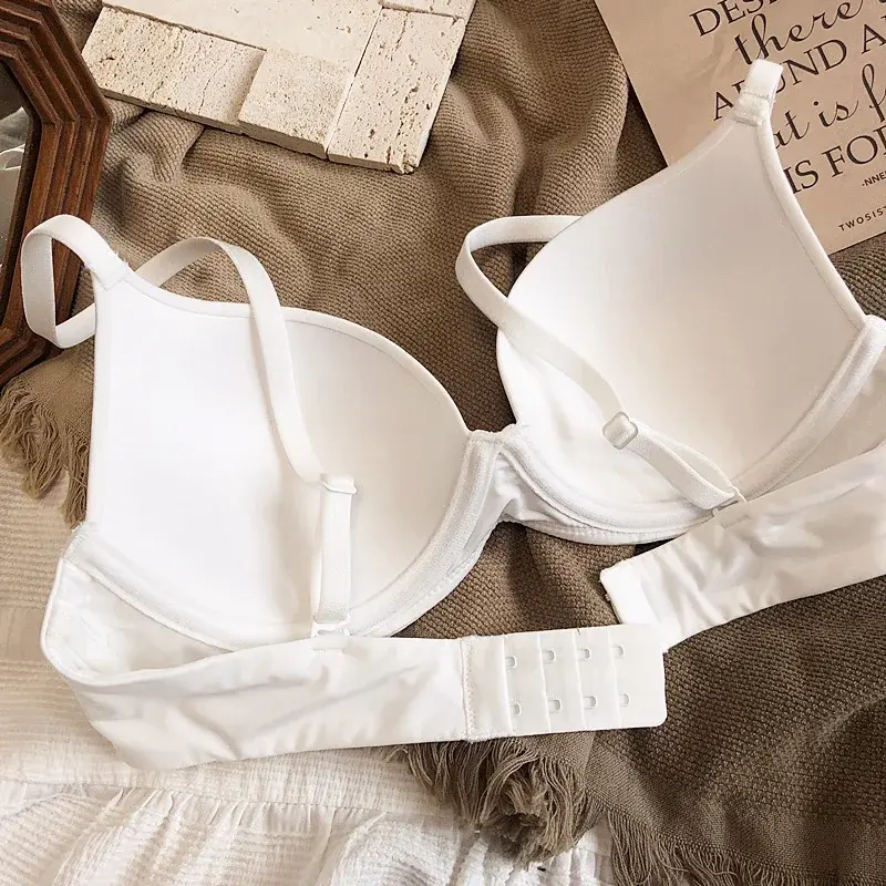 Integrated Seamless Underwear for Women Plus Size Bra Sexy Deep V Push Up Brassiere Solid Wireless Comfortable Cup Lingerie