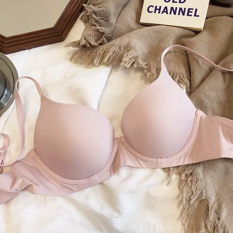 Integrated Seamless Underwear for Women Plus Size Bra Sexy Deep V Push Up Brassiere Solid Wireless Comfortable Cup Lingerie