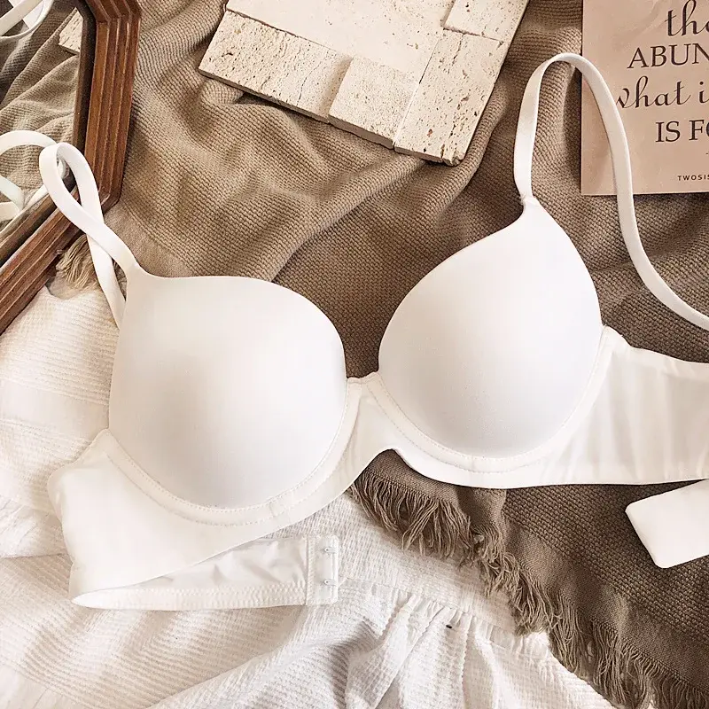 Integrated Seamless Underwear for Women Plus Size Bra Sexy Deep V Push Up Brassiere Solid Wireless Comfortable Cup Lingerie