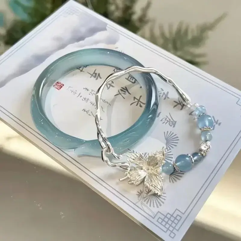 Chinese Style Tassel Beaded Bracelet for Women Retro Butterfly Pendant Charm Bracelets Temperament Bangles Fashion Jewelry Gift