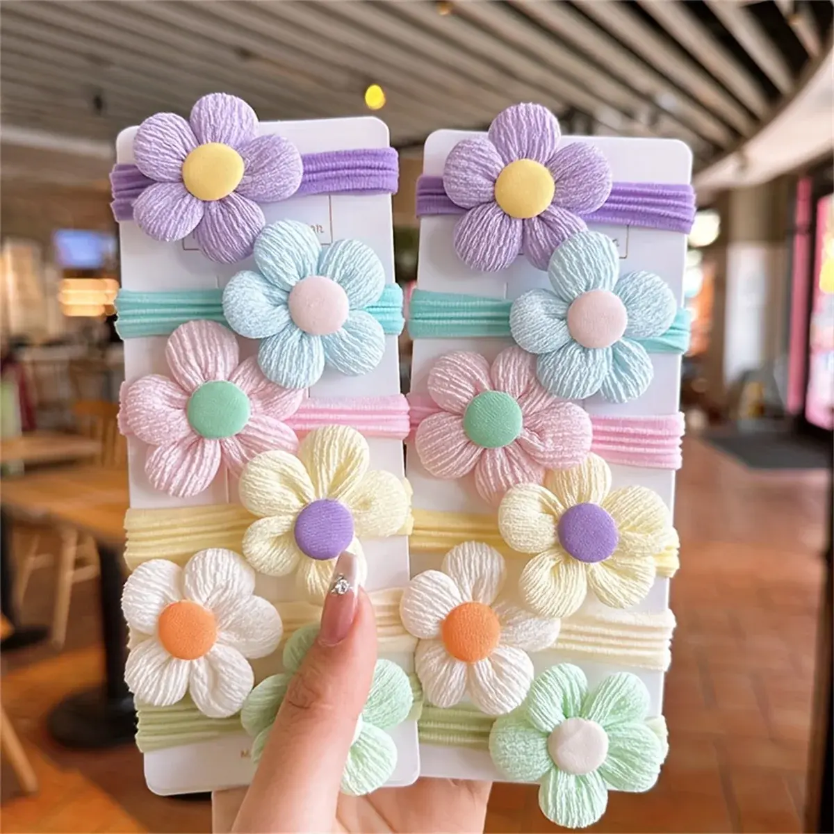 Set Cut Hair Ties Sweet Flower Bow Girls Women Elastic No Harm To Hair Bands Hair Accessories Headwear Ponytail Rubber Band