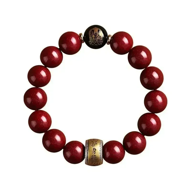 New Natural Mineral Cinnabar Bracelet Guardian Amulet Bracelet Original Stone Crystal Sand Twelve Zodiac Signs