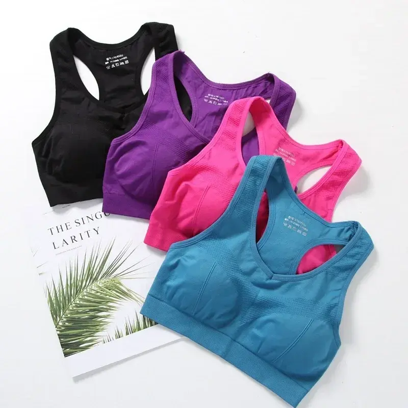 New Women Sports Bra Top Push Up Fitness Bra Underwear Sport Tops Breathable Running Vest Gym Active Bras Seamless Yoga Bra