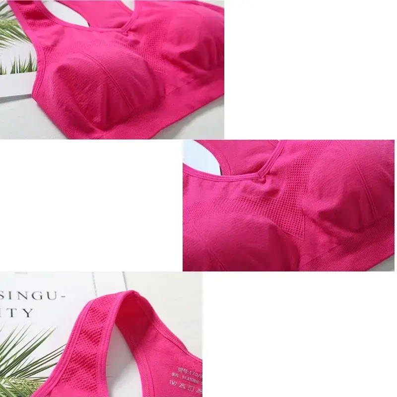 New Women Sports Bra Top Push Up Fitness Bra Underwear Sport Tops Breathable Running Vest Gym Active Bras Seamless Yoga Bra