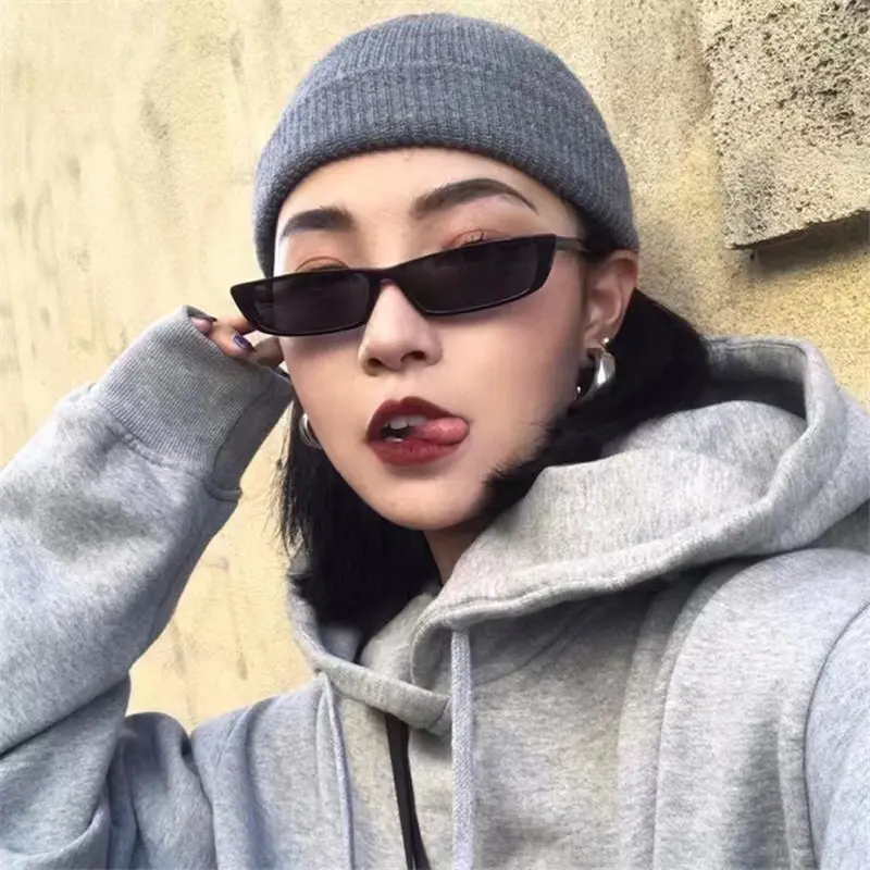 Fashion Rectangle Sunglasses New Women Retro Brand Sun Glasses Vintage Square Narrow Frame Eyewear Female UV400 Shades
