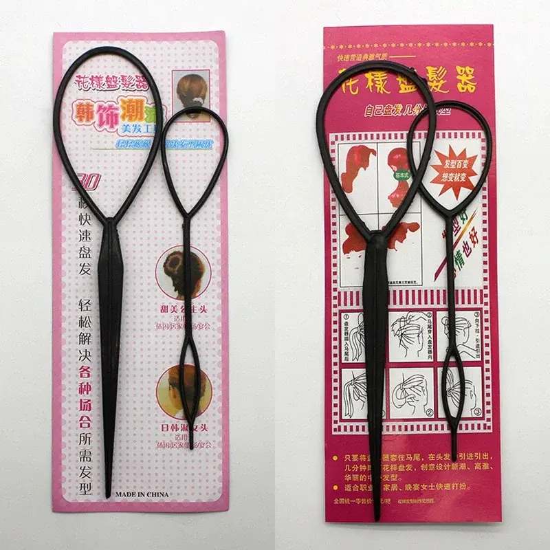 2/3/4pcs Fashion Ponytail Creator Plastic Loop Styling Tools Pony Topsy Tail Clip Hair Braid Maker Styling Tool for Women Girl