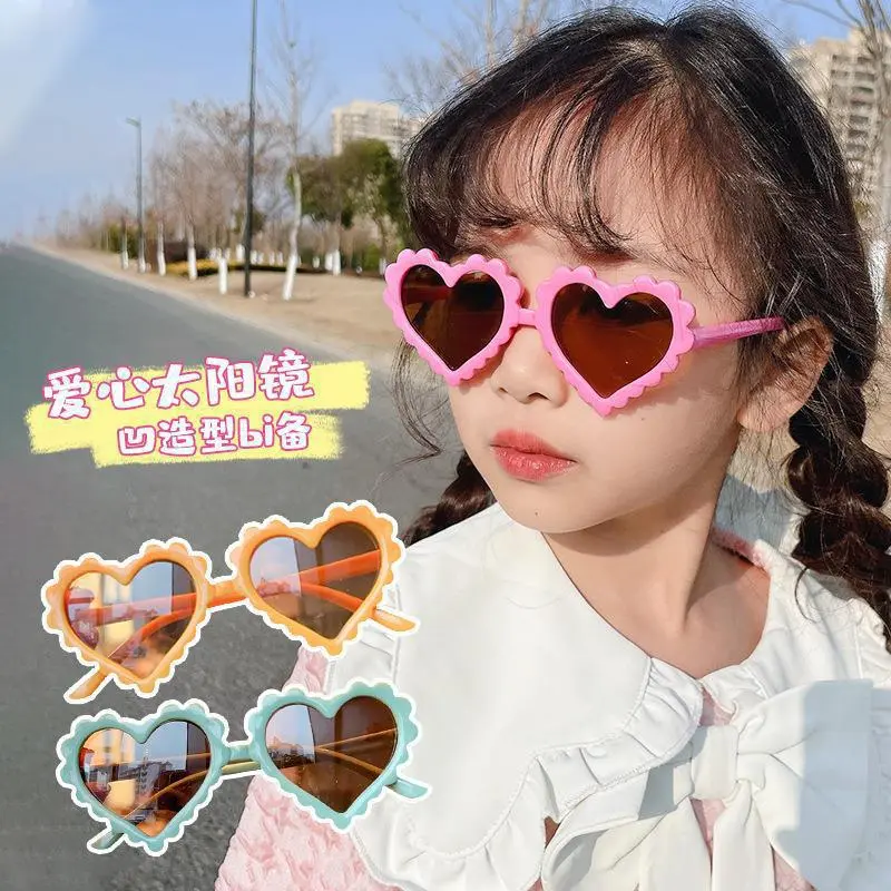 Cute Cartoon Heart Sunglasses Children Baby Sunglasses Boys Girls UV400 Sun Glasses Shades Kids Gifts Fashion Party Eyeglasses