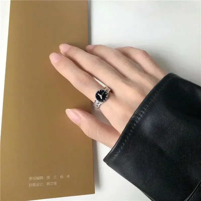 Unisex Vintage Fashion Watch Style Design Rings Women's Retro Dial Ring Men's Personalized Cold Wind Index Finger Ring