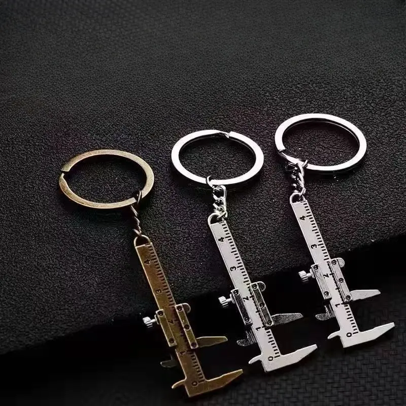 40mm Metal Portable Mini Vernier Caliper with Chain Keychain and 1mm Accuracy Measurement Vernier Caliper Accessories Key Chain