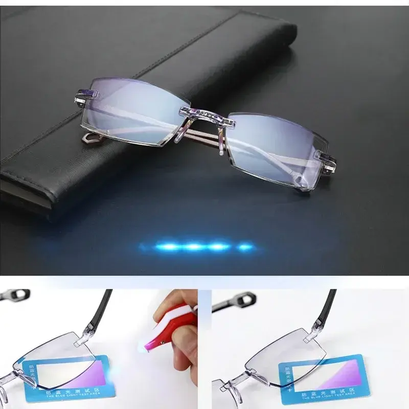 New Reading Glasses Men Magnification Eyewear Presbyopic Glasses Diopter Dimond Cutting +1.0 To +4.0 Blue Light Glasses