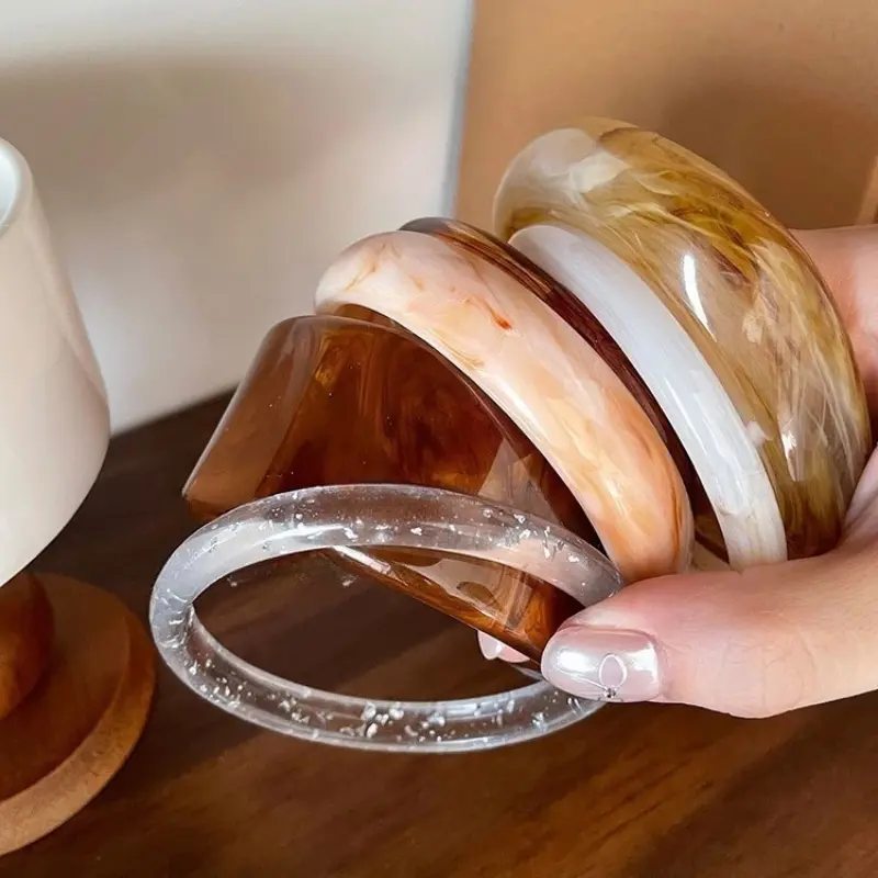 New Fashion Irregular Acrylic Acetate Bracelets for Women Vintage Hyperbole Korean Jewelry Bangles Sweet Elegant Pulseras Mujer