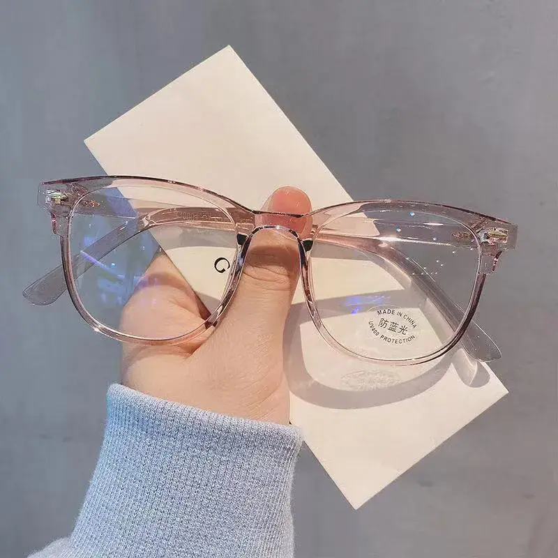 New Anti-Blue Light Glasses Ladies Flat Mirror Blu-ray Computer Goggles Retro Glasses Frame Women's Square Frame