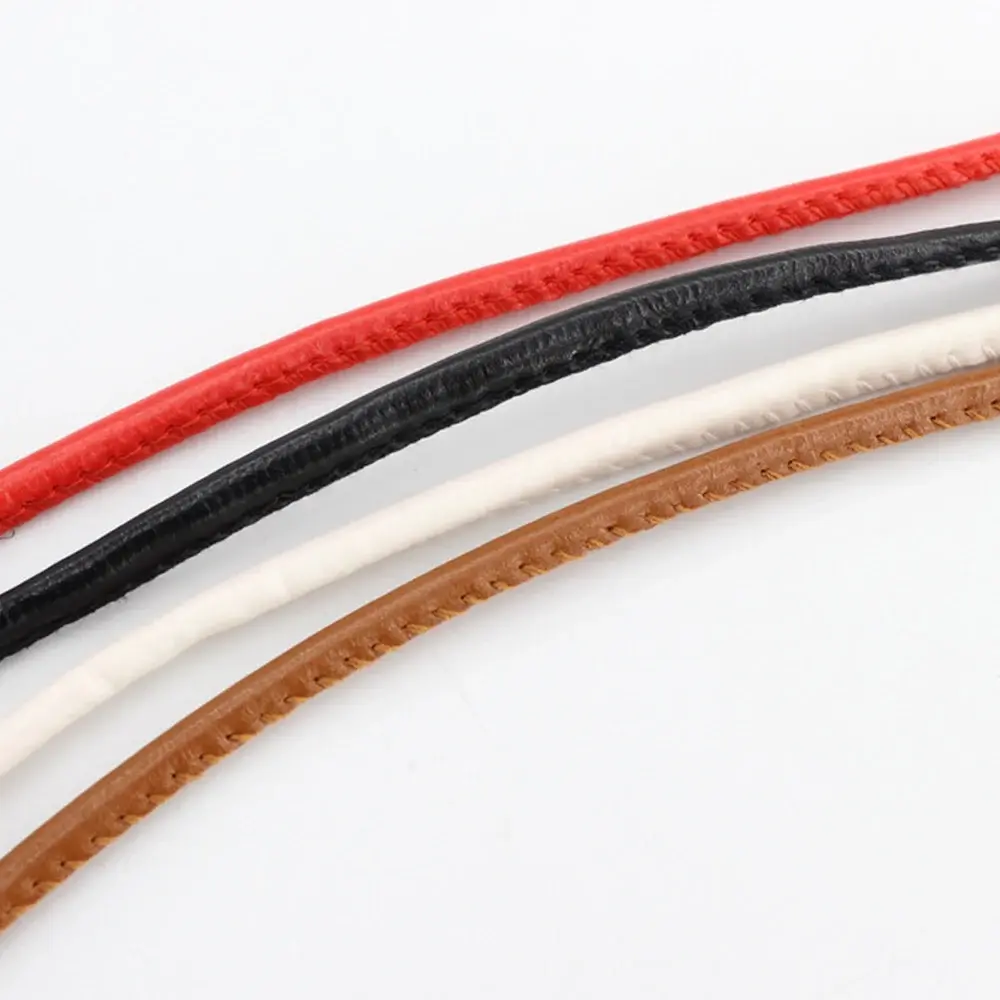 New Round Leather Rope Dresses Coat Decoration String Waist Belt for Women Solid Fashion Long Waist Chain Vintage Waistband