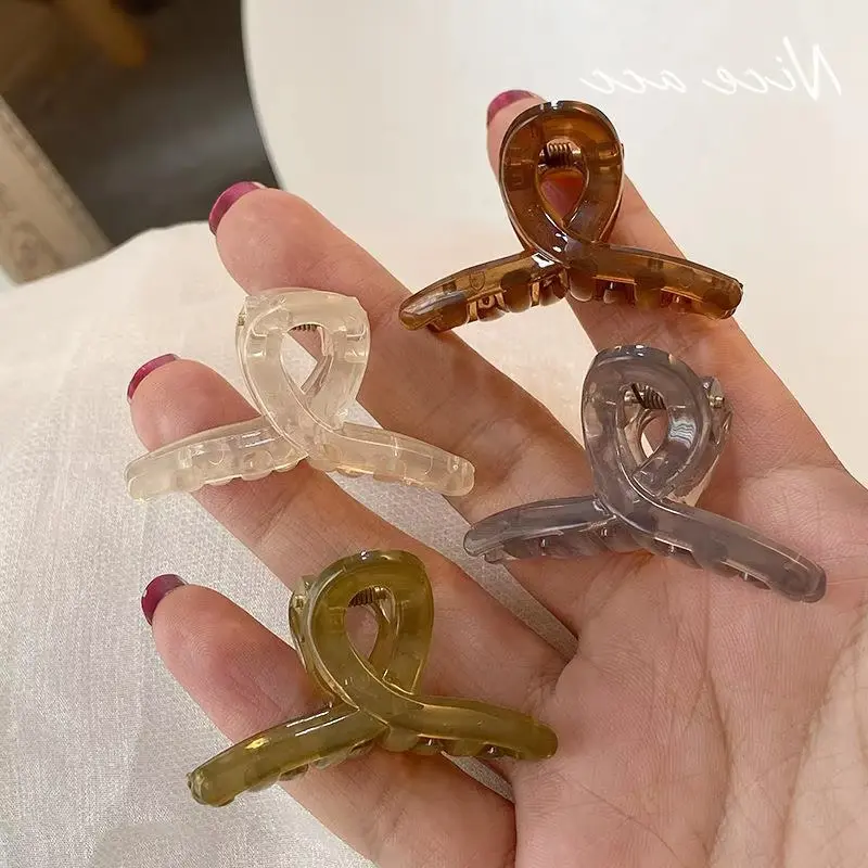 4PCS Woman Fashion Hair Clip Small Hairpins Mini Transparent Jelly Grab Clip Hair Crab Ponytail Braid Hair Claw Accessories