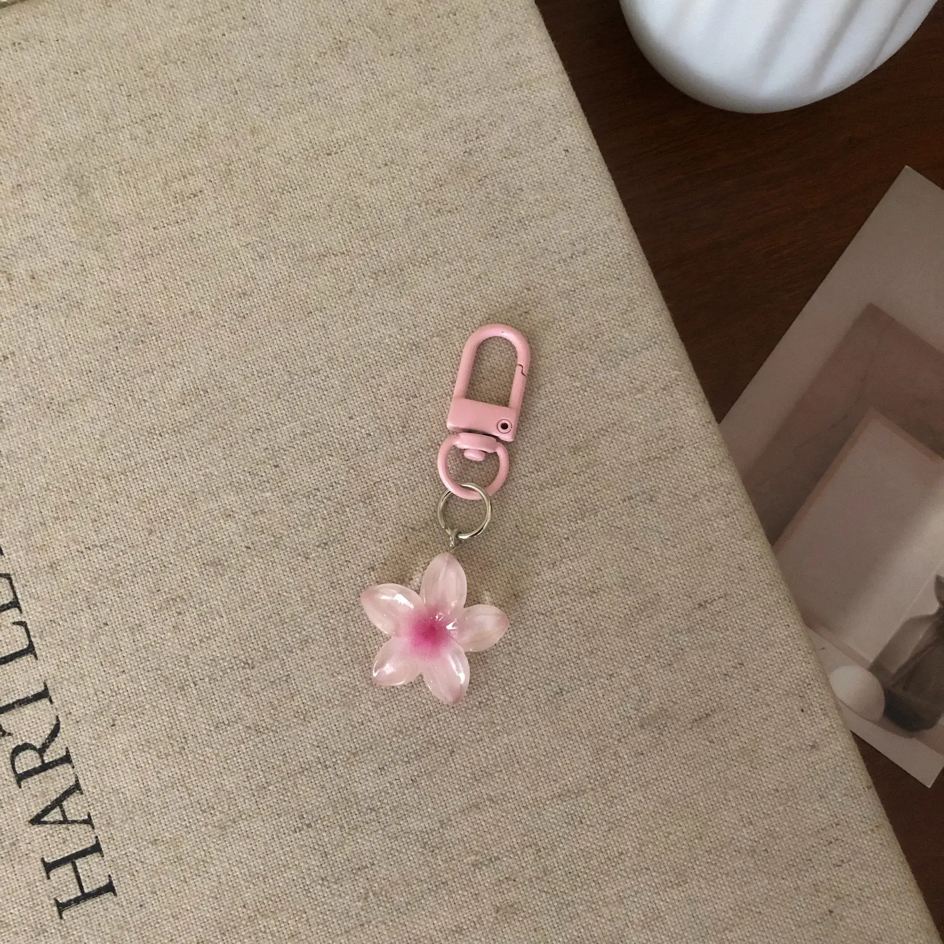 Sweet Colorful Jelly Flower Key Chain Color DIY Flower Cute Keychains Pendant Student Girls Resin Bag Pendant Keyring Jewelry