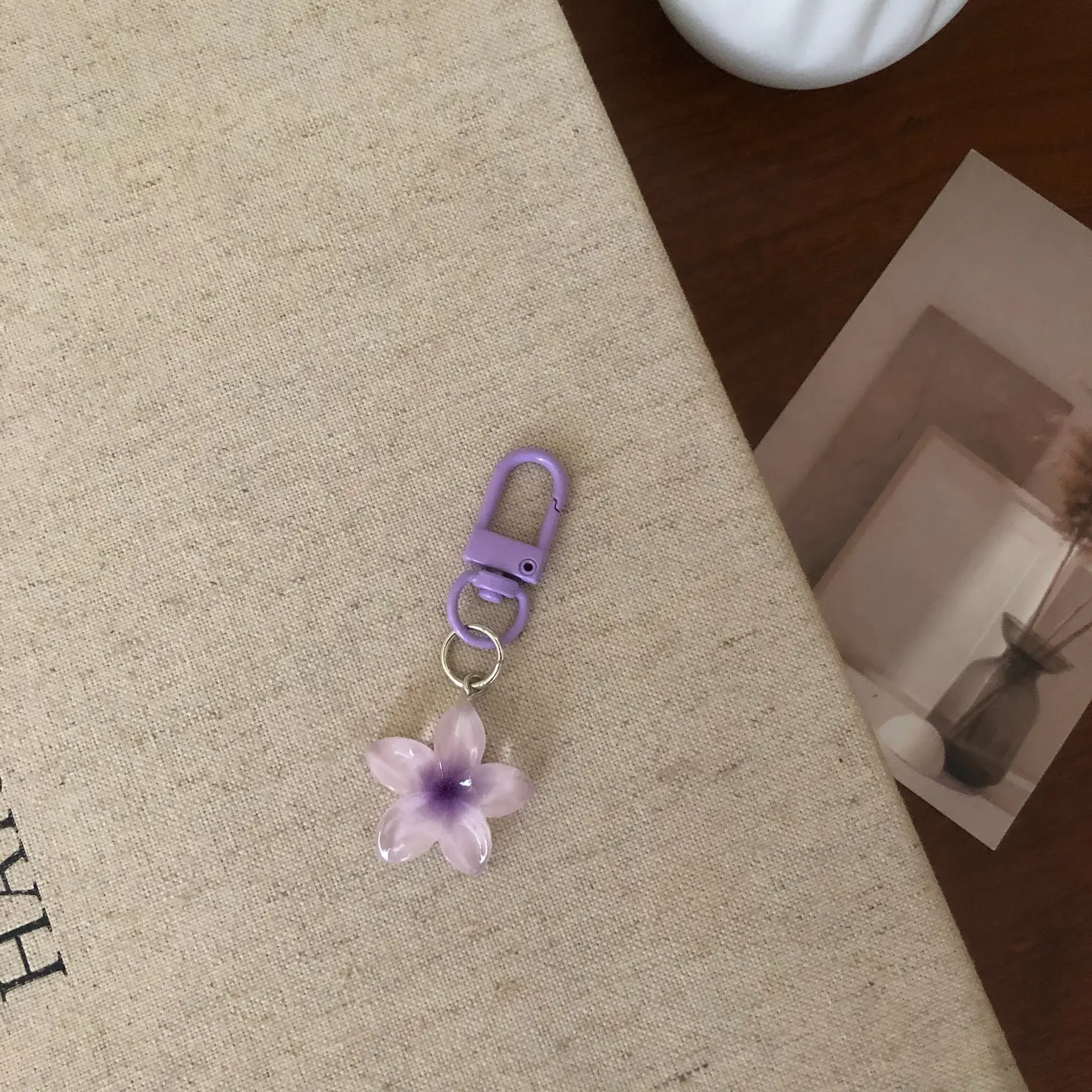 Sweet Colorful Jelly Flower Key Chain Color DIY Flower Cute Keychains Pendant Student Girls Resin Bag Pendant Keyring Jewelry