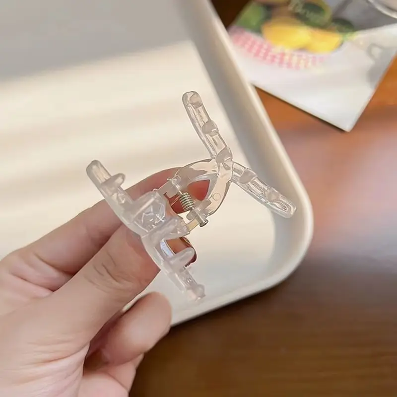 4PCS Woman Fashion Hair Clip Small Hairpins Mini Transparent Jelly Grab Clip Hair Crab Ponytail Braid Hair Claw Accessories
