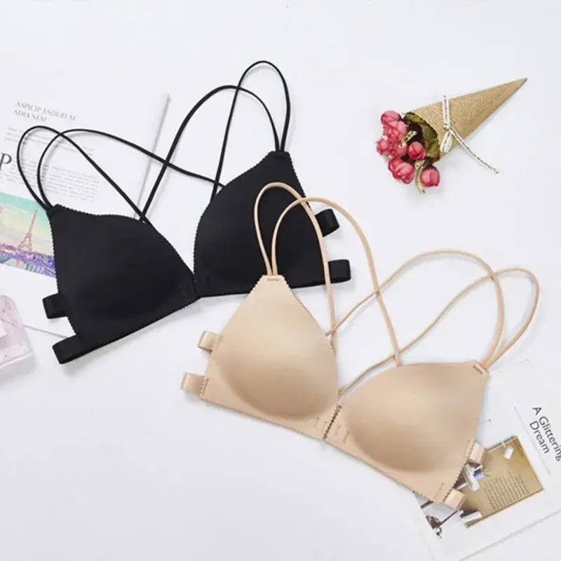 Front Button Beautiful Back Bra Without Steel Ring Gather Up Support Underwear Women's Seamless 1-piece Underwear New