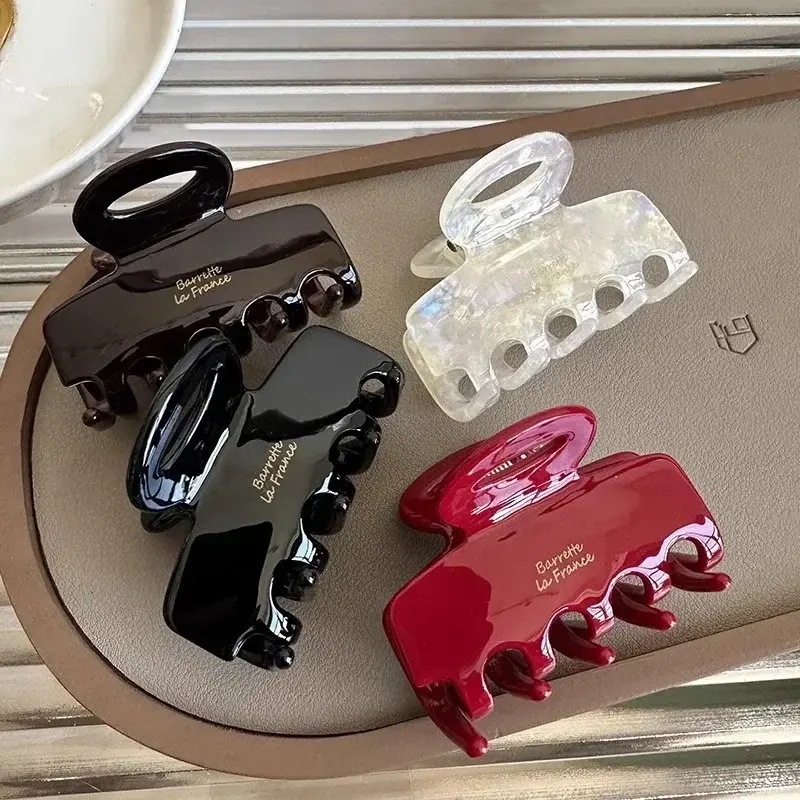 New Fashion Korean Acetate Hair Crabs Red Hair Clips Girls Women Tie Up Hairs Shark Hair Clip Accessories Ponytail Hairs Clip