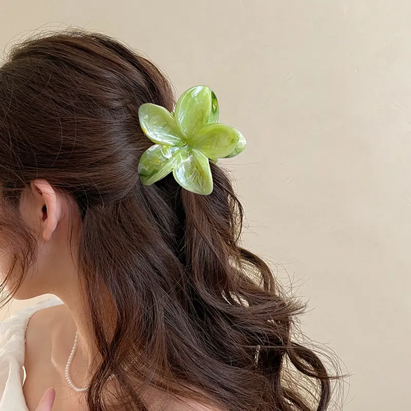 Fashion Acrylic Flower Hair Clip Women Colorful Marble Texture Hair Claws Clips Trendy Girl Hairpin Hair Accessories Headwear