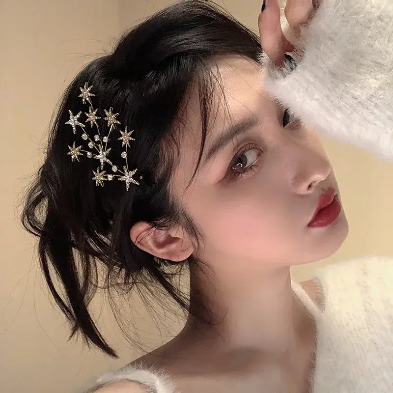 Fashion Women Luxury Elegant Shining Full Stars Branch Hair Clips Sweet Hair Ornament Headband Hairpin Fashion Hair Accessories