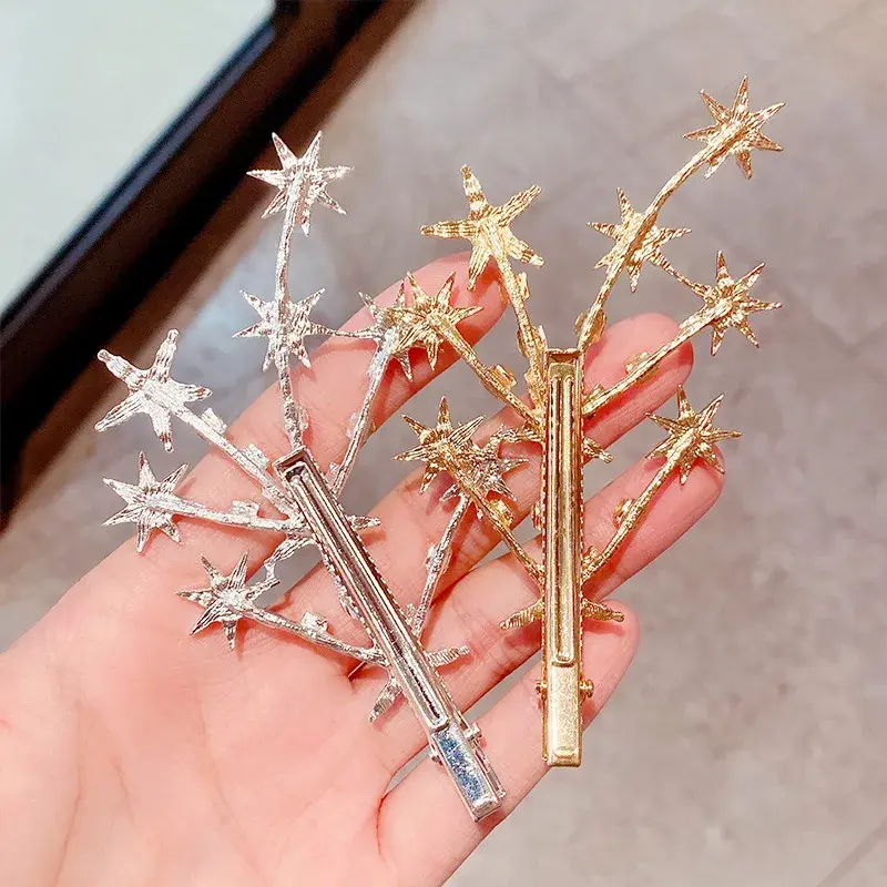 Fashion Women Luxury Elegant Shining Full Stars Branch Hair Clips Sweet Hair Ornament Headband Hairpin Fashion Hair Accessories