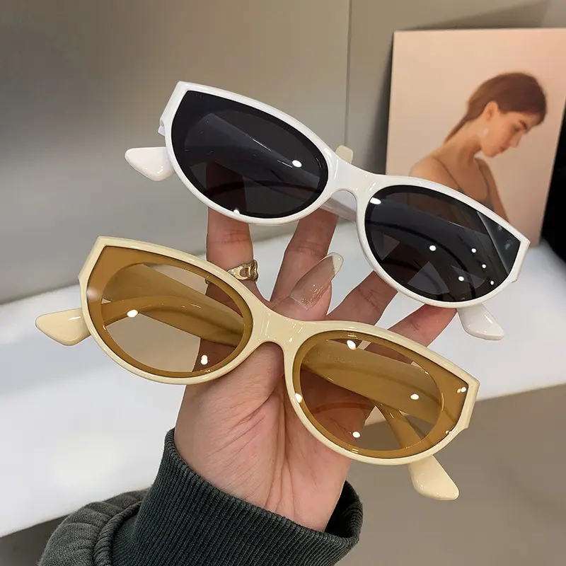 UV400 Fashion Cat Eye Sunglasses Women Oval Glasses Vintage Elliptic Square Sun Glasses for Female Shades Female Eyewear