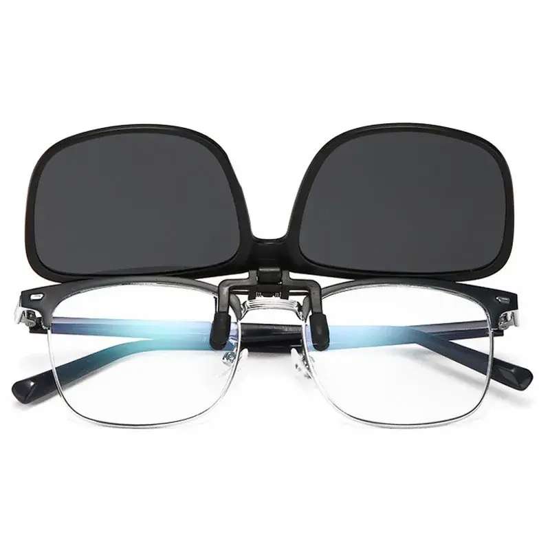 Fashion Sunglasses Clip for Men Women Flip Up Polarized Sun Glasses Driving Night Vision Clip-on Style Fishing Cycling Eyewears