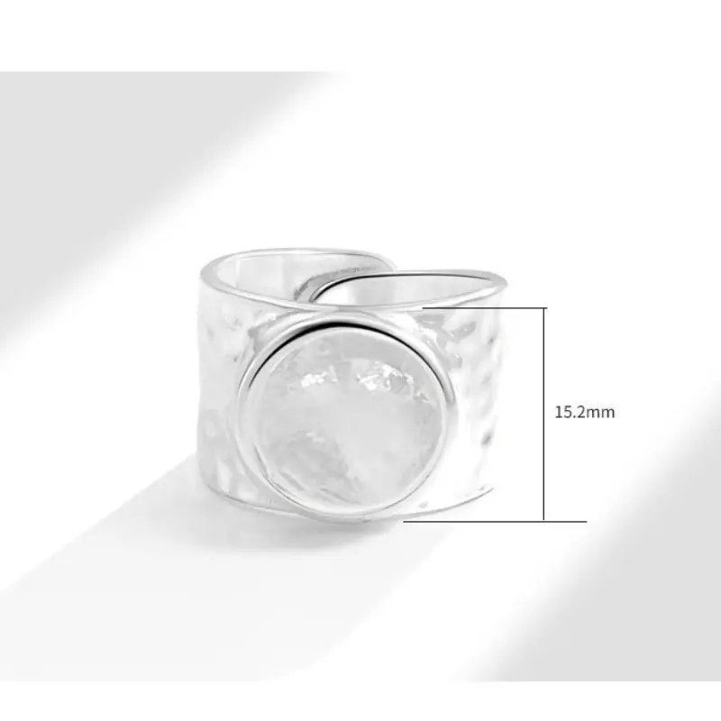 Fashion Adjustable Silver Ring Women Jewelry Stone Finger Open Vintage Handmade Ring Wedding Party Birthday Luxury Rings Gift
