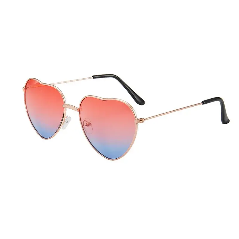 New Vintage Heart Shaped Sunglasses Metal Frame Women Men Glasses Brand Designer Fashion Cute Lenses Eyewear Driving MTB Goggles