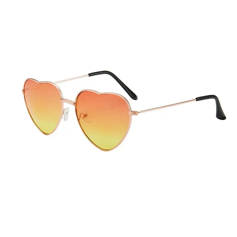 New Vintage Heart Shaped Sunglasses Metal Frame Women Men Glasses Brand Designer Fashion Cute Lenses Eyewear Driving MTB Goggles