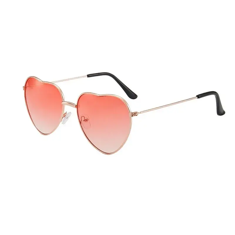New Vintage Heart Shaped Sunglasses Metal Frame Women Men Glasses Brand Designer Fashion Cute Lenses Eyewear Driving MTB Goggles