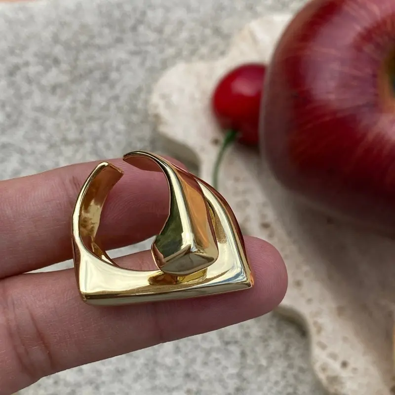 New Irregular Shape Open Finger Adjustable Ring Geometric Asymmetric Punk Lines Women Fashion Jewelry Gift