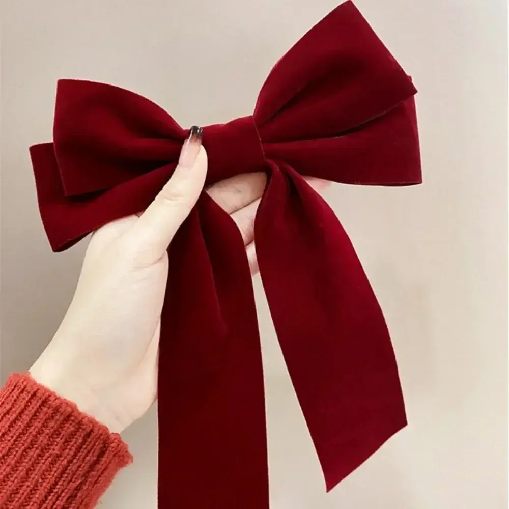 Fashion Velvet Big Bow Barrettes Women Temperament Ponytail Hairpin Hair Clip Girls Ribbon Hair Clip Hair Accessories New