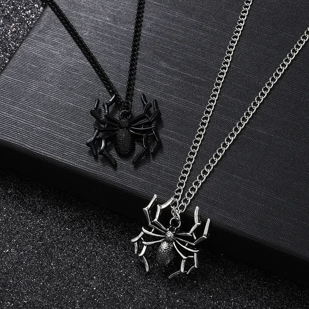 Collares Con Colgante Stylish Punk Goth Men's Personalized Spider Necklace Choker Jewelry Pendant Women Necklace Collar Hombre