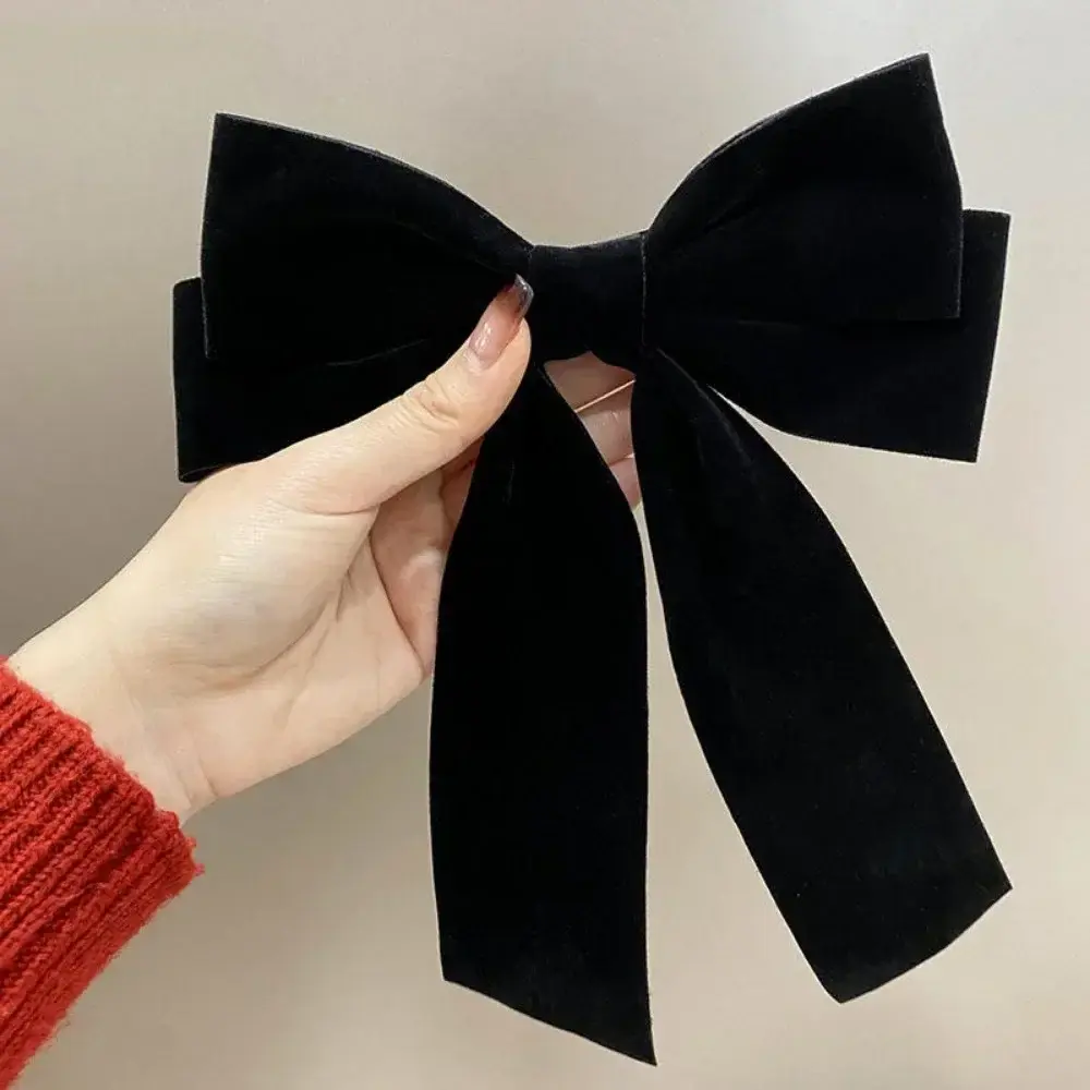 Fashion Velvet Big Bow Barrettes Women Temperament Ponytail Hairpin Hair Clip Girls Ribbon Hair Clip Hair Accessories New