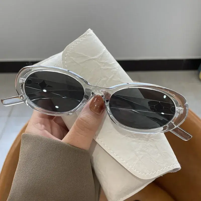New Fashion Summer Sunscreen Sunglasses Sun Glasses Women Oval Sunglasses Retro Style Glasses Outdoor Leisure Decorative Glasses
