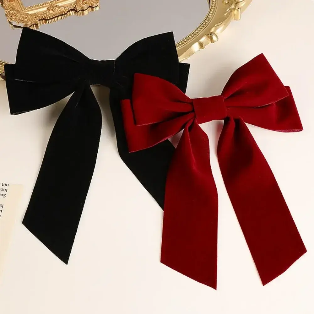 Fashion Velvet Big Bow Barrettes Women Temperament Ponytail Hairpin Hair Clip Girls Ribbon Hair Clip Hair Accessories New
