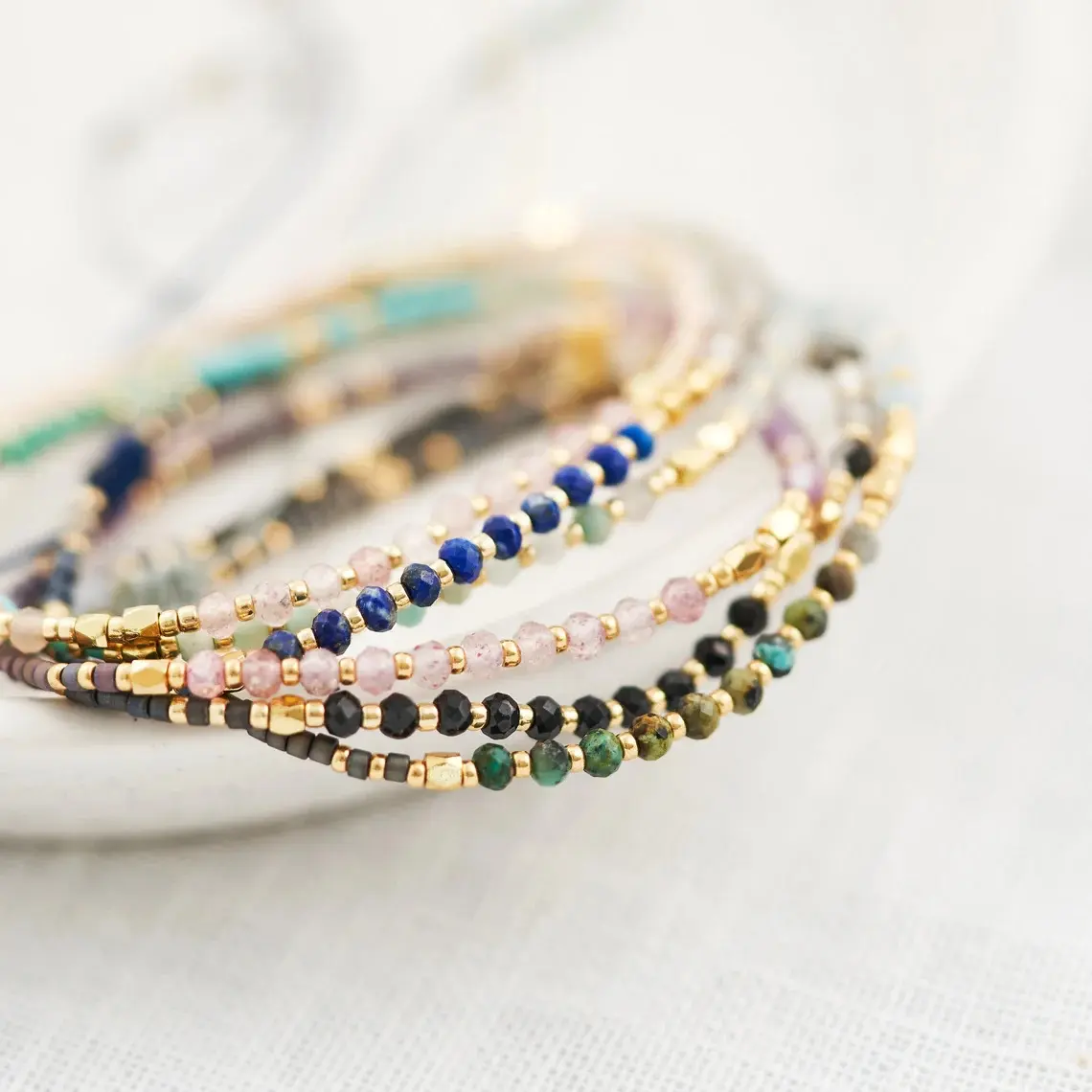 Fashion Crystal Bracelet Colorful Beaded Waterproof Jewelry Handmade Weave Gift Women Teen Girl Adjustable Rope Chain Bracelets