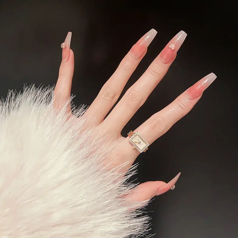New Charm Clock-Shape Open Chain Ring Fashion Women Charm Watch-Shape Creative Ring Luxury Romantic Love Anniversary Gifts