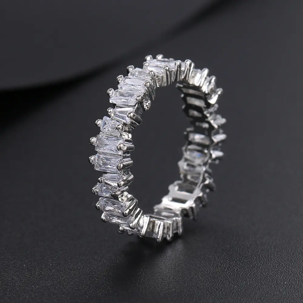 Fashion Multicolor Charm Metal Opening Adjustable Rings Women Round Square Stone Luxury Party Ring Jewelry Bague Femme